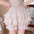 Japanese Sweet and Cute with Dark Pattern Multi-layer Ruffle Edge Pumpkin Shorts Lolita Petticoat
