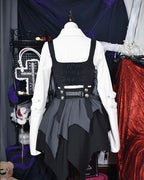 Jirai Kei Fashion Black White Cop Uniform Lolita Dress Outfits