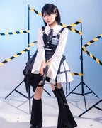 Jirai Kei Fashion Black White Cop Uniform Lolita Dress Outfits