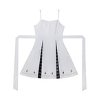 Military Lolita Cloak Dress Set White Black Embroider Ensemble