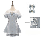 Jirai Kei Fashion Kawaii Lolita Set Pink Blue Ruffled Dress Shorts Streetwear Outfit