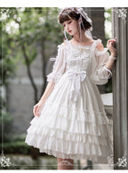 Kiss of Venus Sweet White Lolita Wedding Bride JSK Elegant Lace Lolita Dress