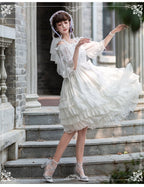 Kiss of Venus Sweet White Lolita Wedding Bride JSK Elegant Lace Lolita Dress