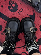Knight Martin Boots Brown Retro Knight Boots Children Autumn and Winter Lolita Shoes