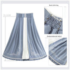 Light Blue Classic Lolita Skirt Set with Elegant Winter Cape Lolita Dresses Lolita Coats