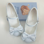 Light Blue Lolita Cute Bow Round Toe Lolita Leather Shoes