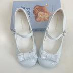 Light Blue Lolita Cute Bow Round Toe Lolita Leather Shoes
