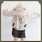 Lolita Coats Light Brown Plush Jacket Autumn and Winter Clothes Short Limited Edition