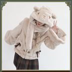 Lolita Coats Light Brown Plush Jacket Autumn and Winter Clothes Short Limited Edition