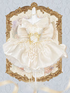 Light Gold Lolita Rose Dress Sleeveless Short Dress Elegant Princess Dress