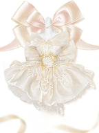 Light Gold Lolita Rose Dress Sleeveless Short Dress Elegant Princess Dress