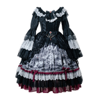 Light Gothic Diablo Lolita OP Dress Fall/Winter Long Sleeve Lolita