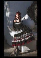 Light Gothic Diablo Lolita OP Dress Fall/Winter Long Sleeve Lolita
