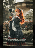 Light Gothic Diablo Lolita OP Dress Fall/Winter Long Sleeve Lolita