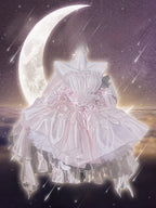Hime Lolita Light Pink Ballet Style Lace Strappy Bow Lolita Dress