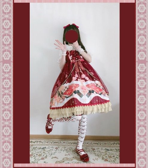 Light Red Pink Sweetheart Cute Sleeveless JSK OP Lolita Dress