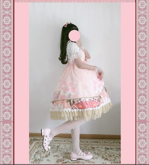 Light Red Pink Sweetheart Cute Sleeveless JSK OP Lolita Dress