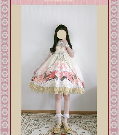 Light Red Pink Sweetheart Cute Sleeveless JSK OP Lolita Dress