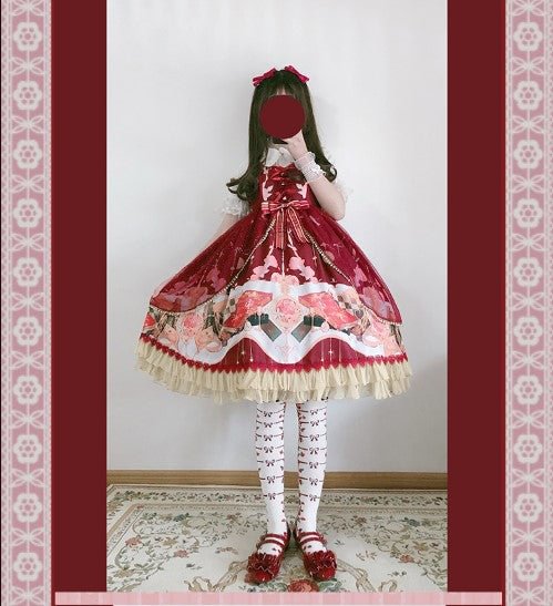 Light Red Pink Sweetheart Cute Sleeveless JSK OP Lolita Dress