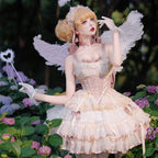 Sweet Lolita Light Purple Strappy Lace Short Cake Dress