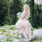 Sweet Lolita Light Purple Strappy Lace Short Cake Dress