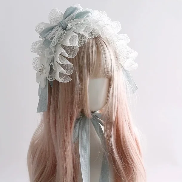 Lolita Hair Accessories Light Blue Hairband Flower Hairpins Hair Clips Headband