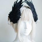 Lolita Accessories Headwear White Gothic Angel Wings Embroidered Feather Hairpin