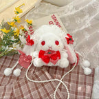 Lolita Accessories Sweet White Rabbit Fluffy Crossbody Bag Lolita Accessories for Girls Kawaii Bag
