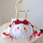 Lolita Bag Sweet White Strawberry Lop Bunny Pearl Chain Lolita Accessories