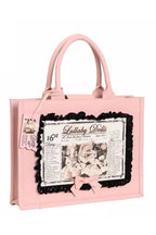 Inspired by the delicate charm of 1980s Japanese kokeshi dolls and the whimsy of vintage dollhouse aesthetics, this tote blends kawaii culture with Lolita practicality. The doll print evokes nostalgic sweetness, while the spacious design ensures both style and functionality, perfect for carrying dreams and daily essentials.