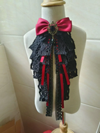 Lolita Black Lace Bow Gothic Court Elegant Saliva Towel Bow Tie Neck Accessories