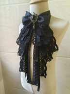 Lolita Black Lace Bow Gothic Court Elegant Saliva Towel Bow Tie Neck Accessories