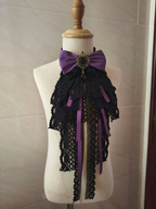 Lolita Black Lace Bow Gothic Court Elegant Saliva Towel Bow Tie Neck Accessories