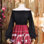 This lightweight chiffon blouse combines a classic round neck with soft puff sleeves for effortless elegance. The flowing fabric and relaxed silhouette offer versatile comfort, perfect for daily layering under jumpers or dresses. Its delicate drape and subtle sheen create a romantic foundation for both sweet and classic Lolita coordinates, blending practicality with dreamy sophistication.