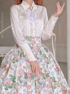 Design Concept:
This Lolita long-sleeve blouse, available in black and white, features a delicate floral print that combines classic elegance with a sweet, charming Lolita style. Crafted from soft and breathable fabric, it offers a comfortable fit while maintaining a refined silhouette. Perfect for daily wear, tea parties, or casual Lolita gatherings, the blouse pairs beautifully with skirts, jumpers, or layered outfits to create versatile Lolita ensembles.