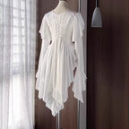 This Lolita blouse masterfully merges vintage elegance with medieval charm, crafted in a striking prince-style design. Rendered in timeless black and white, it features meticulous tailoring for a structured yet comfortable loose fit. Ideal for layering, cosplay, or themed events, it pairs effortlessly with skirts or trousers. This piece embodies dark romanticism, blending historical inspiration with contemporary Gothic Lolita sophistication for a truly versatile statement.