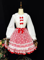 Crafted from soft cotton, this classic blouse features a charming Peter Pan collar adorned with a delicate bow. Rendered in versatile black, white, and peach, its breathable fabric and sweet design offer comfort for daily wear. The timeless elegance makes it perfect for layering under jumpers or dresses, blending practicality with romantic Lolita charm for year-round coordinations.