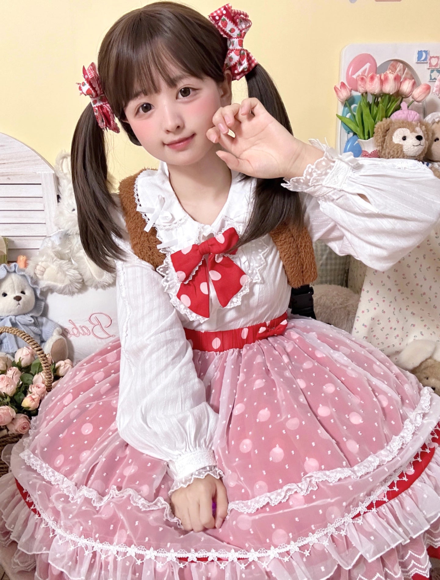 Crafted from soft cotton, this classic blouse features a charming Peter Pan collar adorned with a delicate bow. Rendered in versatile black, white, and peach, its breathable fabric and sweet design offer comfort for daily wear. The timeless elegance makes it perfect for layering under jumpers or dresses, blending practicality with romantic Lolita charm for year-round coordinations.