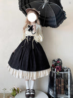 This Lolita blouse combines vintage CLA-inspired elegance with court-style sophistication. Featuring a delicate doll collar and refined tailoring, it adds a charming, graceful touch to any Lolita outfit. Available in Beige, Black, and White, this blouse is perfect as a layering piece under jumpers, dresses, or worn on its own for daily wear and tea parties.