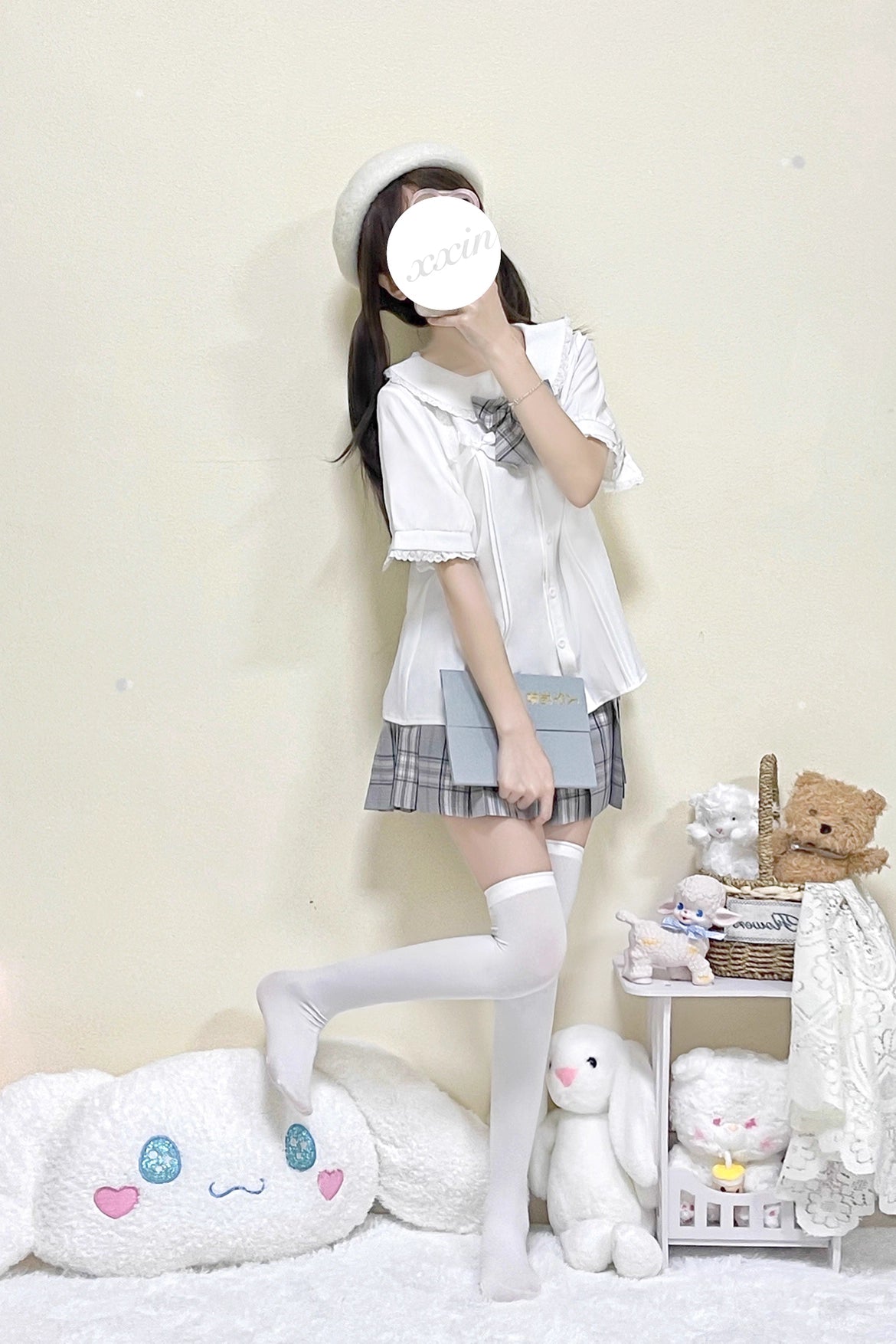 Designed for summer comfort, this sweet Lolita blouse features a classic Peter Pan collar and breezy short sleeves. The lightweight fabric and playful design make it perfect for both casual JK styles and cute Lolita coordinates. Its versatile charm blends effortless daily wear with dreamy elegance, offering a fresh and youthful look for warm-weather fashion.