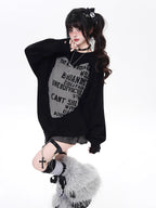 Inspired by the mystery of unopened letters, this sweater combines American casual comfort with a touch of intrigue. The relaxed silhouette and soft fabric offer effortless coziness, while the typographic print and black-and-pink color block add a modern, unisex edge. Lightweight yet warm, it’s perfect for solo layering or styled over collared shirts—a versatile piece for those who value subtle storytelling through style.