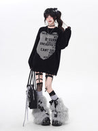 Inspired by the mystery of unopened letters, this sweater combines American casual comfort with a touch of intrigue. The relaxed silhouette and soft fabric offer effortless coziness, while the typographic print and black-and-pink color block add a modern, unisex edge. Lightweight yet warm, it’s perfect for solo layering or styled over collared shirts—a versatile piece for those who value subtle storytelling through style.