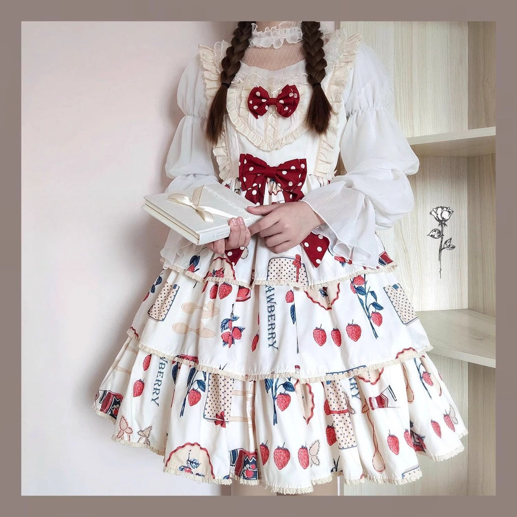 Design Concept:
This Lolita blouse combines elegance and romantic charm with lotus leaf cuffs, hollow lace detailing, and loose chiffon sleeves. Available in apricot, white, and the generated color, the blouse offers a versatile and airy silhouette that enhances any Lolita outfit. Its soft, flowing fabric provides comfort while maintaining a delicate, refined look, making it ideal as an inner layer or standalone top for daily wear or tea party occasions.