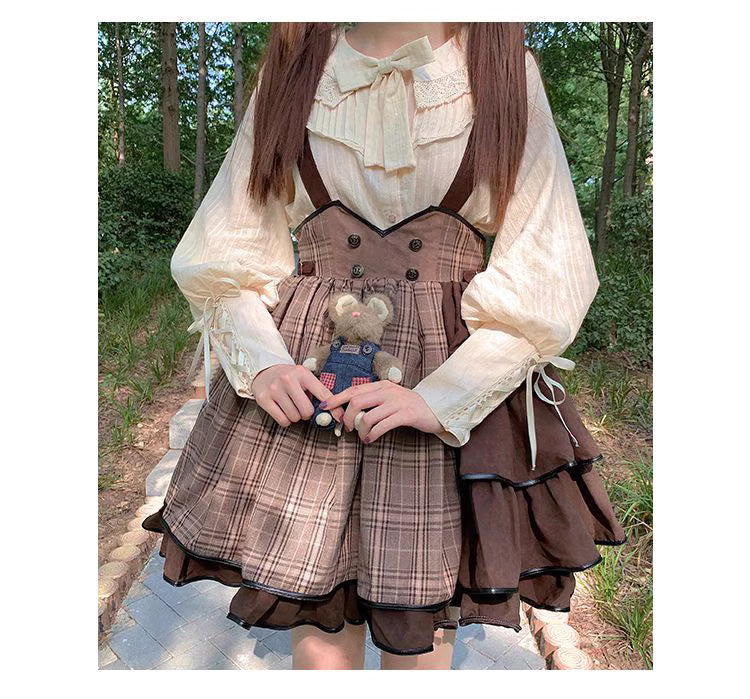 Elegance meets drama in this vintage-inspired Lolita blouse. The statement gigot sleeves create a sophisticated silhouette, perfect for achieving a classic romantic look. Crafted in a versatile beige hue, this blouse serves as an essential layering piece that complements any Lolita coordinate. Made from high-quality breathable fabric, it combines historical charm with modern comfort. Its timeless design makes it ideal for both casual wear and formal tea parties, offering effortless elegance.