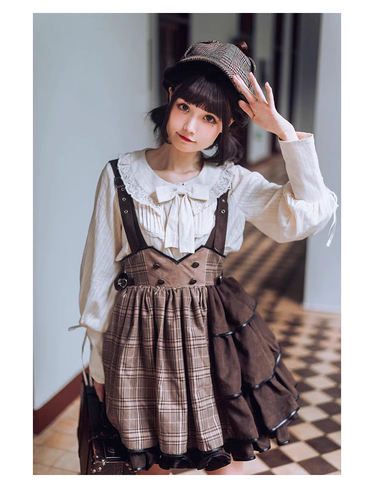 Elegance meets drama in this vintage-inspired Lolita blouse. The statement gigot sleeves create a sophisticated silhouette, perfect for achieving a classic romantic look. Crafted in a versatile beige hue, this blouse serves as an essential layering piece that complements any Lolita coordinate. Made from high-quality breathable fabric, it combines historical charm with modern comfort. Its timeless design makes it ideal for both casual wear and formal tea parties, offering effortless elegance.