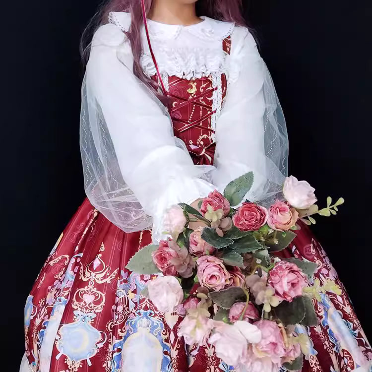 Design Concept：
This Lolita blouse blends elegance with versatility, crafted from lightweight chiffon for a soft and breathable fit. The doll collar is adorned with a delicate bow tie, adding a sweet yet refined charm. The lantern sleeves create a voluminous silhouette, enhancing the romantic Lolita aesthetic. Available in multiple colors, this piece works beautifully as an inner layer for JSK dresses or as a standalone top. Perfect for tea parties or daily wear, it offers a balance of comfort and sophistic