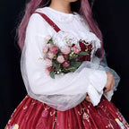 Design Concept：
This Lolita blouse blends elegance with versatility, crafted from lightweight chiffon for a soft and breathable fit. The doll collar is adorned with a delicate bow tie, adding a sweet yet refined charm. The lantern sleeves create a voluminous silhouette, enhancing the romantic Lolita aesthetic. Available in multiple colors, this piece works beautifully as an inner layer for JSK dresses or as a standalone top. Perfect for tea parties or daily wear, it offers a balance of comfort and sophistic