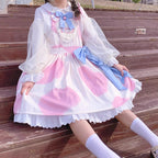 Design Concept:
This Lolita blouse features a delicate doll collar and a cropped, short silhouette, designed as a versatile inner layer for JSKs and other Lolita outfits. The soft chiffon fabric adds a gentle drape and elegant touch, making it suitable for layering or wearing on its own. Available in White and Black, it complements both sweet and Gothic Lolita styles.