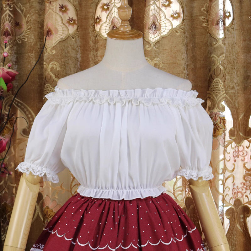 Design Concept:
This collection of Lolita blouses offers three stylish options, blending elegance with everyday versatility. The White Chiffon Lace Short Sleeve features delicate lace trims for a sweet, feminine touch. The Black Chiffon Simple Style and White Chiffon Simple Style provide minimalist elegance, perfect for layering or wearing as standalone pieces. All designs are crafted to complement Lolita outfits with a flattering cropped, high-waist silhouette.