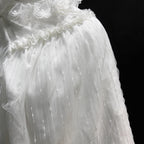 Design Concept:
This Lolita blouse combines gold-thread black and pure milk white into a refined and versatile design. Crafted from lightweight chiffon with a semi-high collar and delicate mesh overlay, it creates an elegant yet sweet atmosphere. The retro-inspired long sleeves flow gracefully with a soft silhouette, making it perfect for pairing with JSKs or skirts. Whether in shimmering gold-thread black for a dramatic gothic charm, or in pure milk white for a gentle and innocent look, this blouse adapts 